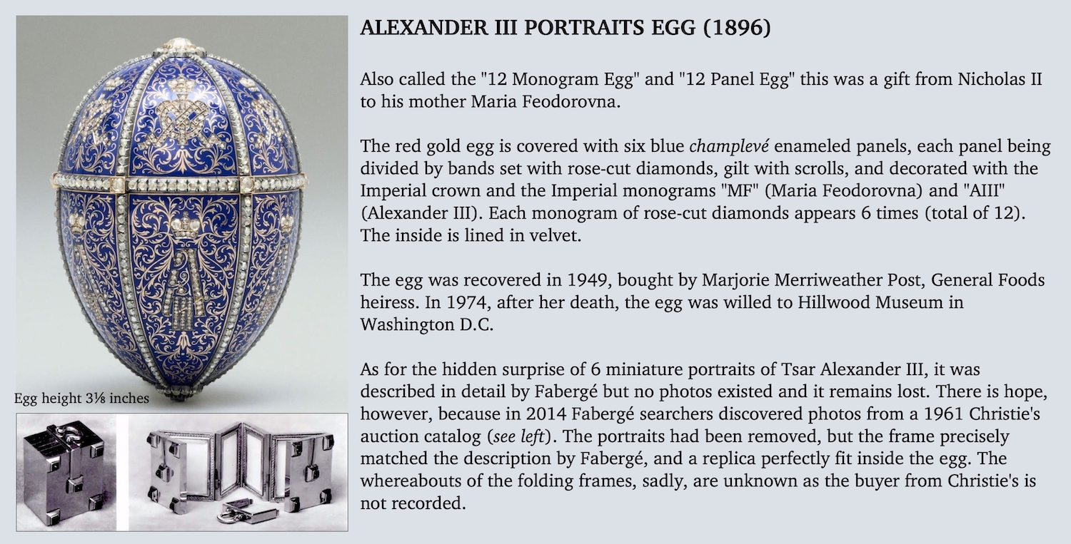 Fabergé Imperial Easter Eggs ~ Part II - Sharon Lathan, Novelist